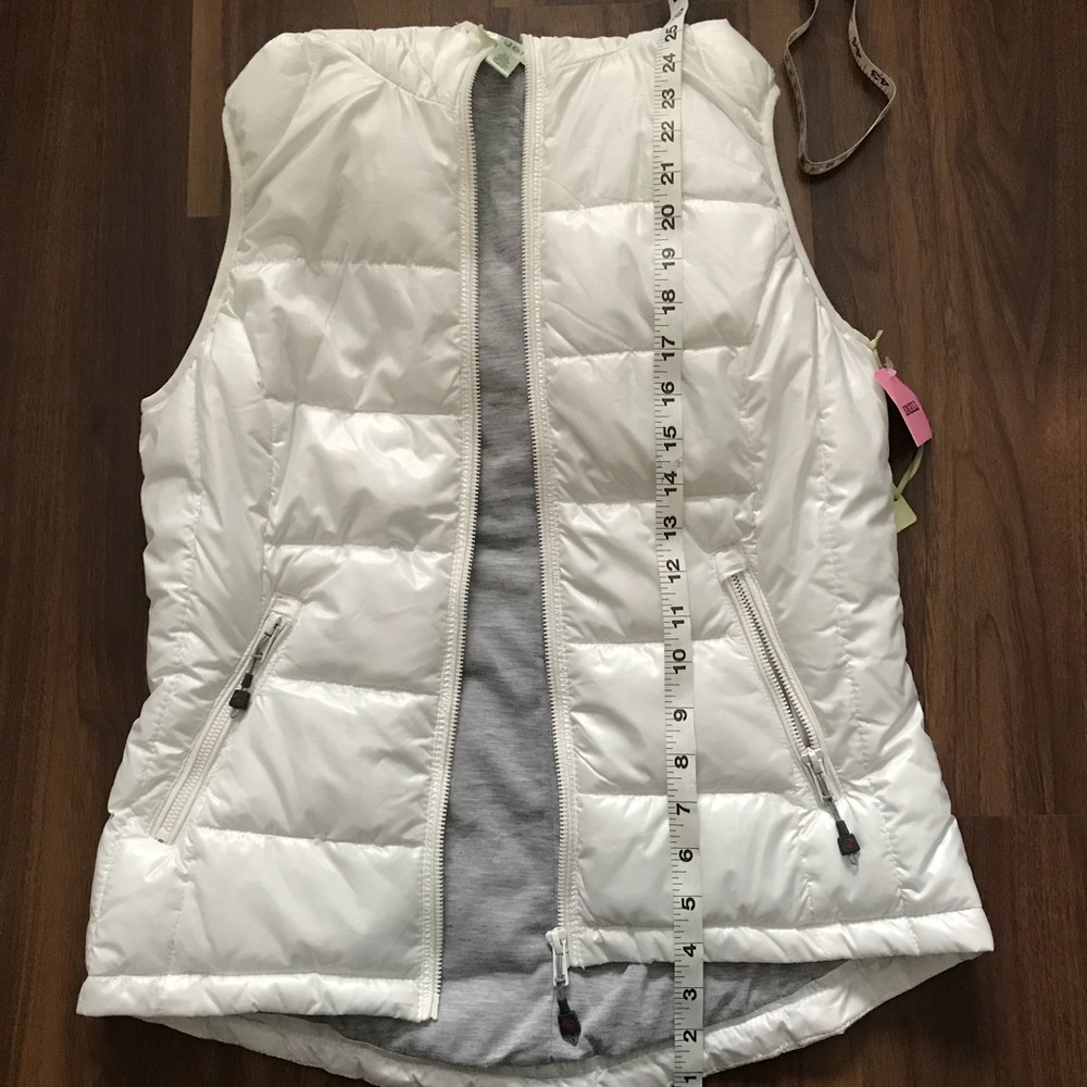 Hooded White Puffer Vest Sz Small - Picture 4 of 7